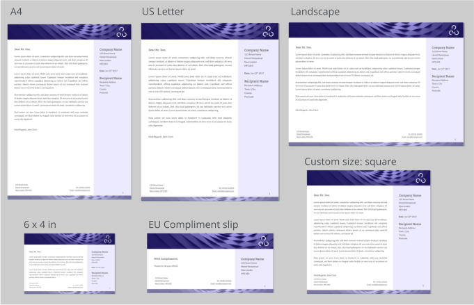 A4 US Letter Landscape EU Compliment slip  6 x 4 in Custom size: square