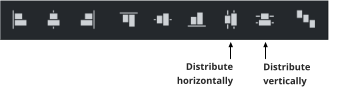 Distribute horizontally Distribute vertically