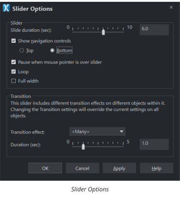 Slider Options