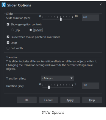 Slider Options